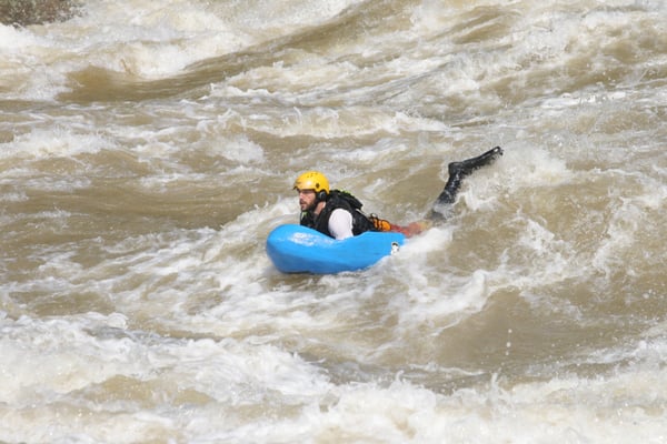 charging some big water on a personal run.