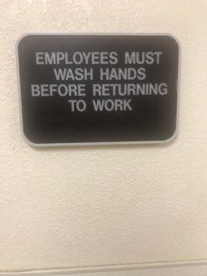 Employees must wash hands.