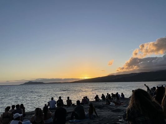 Sunset crowd