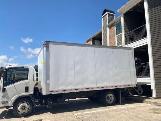 Movers loading a 3rd floor apt.