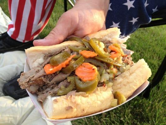 Italian beef w peppers from Luke's, $6.50