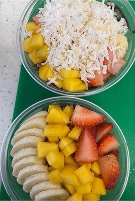 Acai bowls and fruit bowls made fresh to order