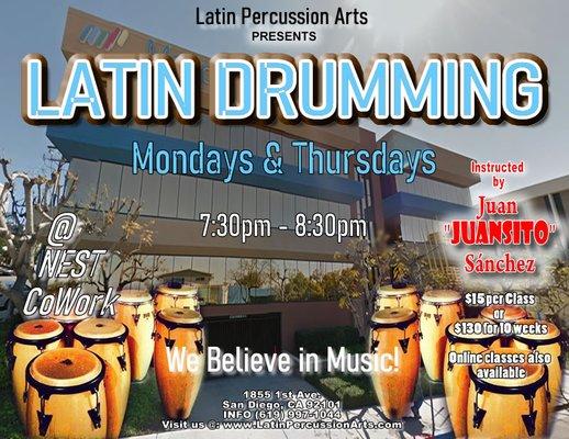 Latin Percussion Drumming in San Diego California.