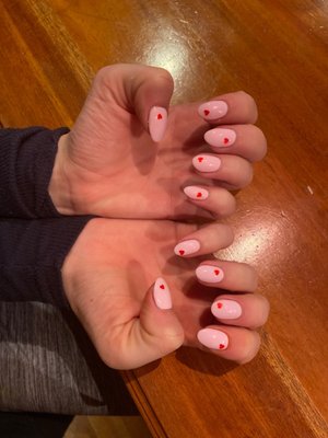 My Valentine's nails! (Sorry my hands look weird)