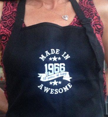 We have a variety of aprons to choose from.  26.95