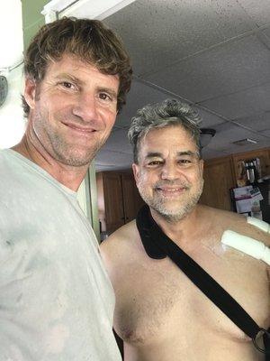 Steve the owner and me tenant w broken shoulder