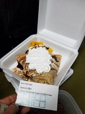 Collect 10 stamps to get one free crepe.