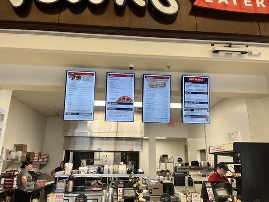 4 Menu screens at Newk's eatery