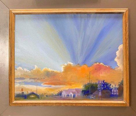 CloudShine. Oil on canvas. 25.5 x 21.5. $190. 
Part of what once was. Oklahoma Ave. looking west from 9th.