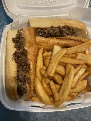 1# - Cheesesteak, French Fries and Can of Soda Lunch Special