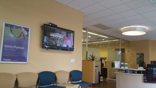 The front desk area