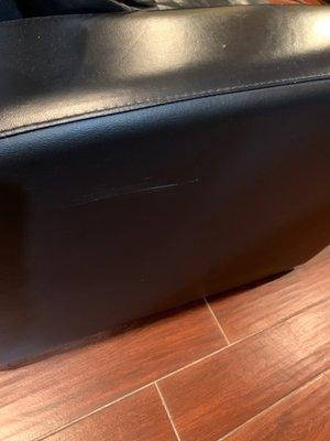 Leather recliner damage