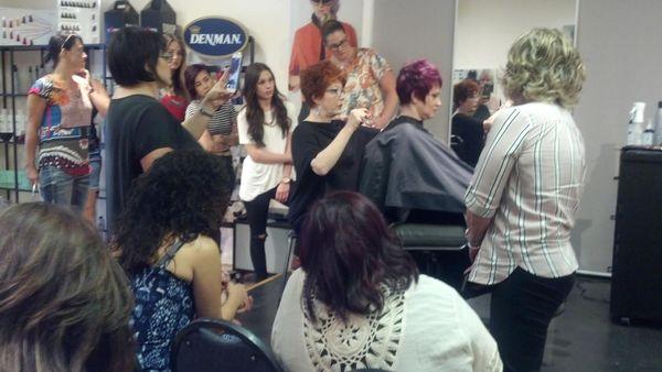 Carla Ross teaching an advanced cutting class.