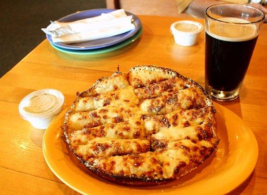 Cheesy Stix, side of Dill Dip, and a Guinness beer. So good!!!