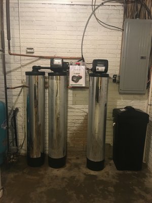 Twin demand softener and iron filter