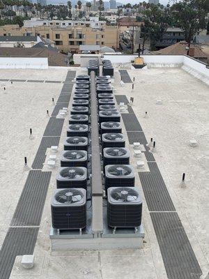 Residential apartment building AC units