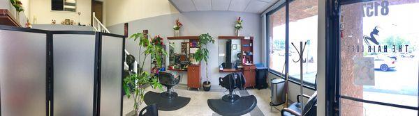 Inside of the shop where I get my ears lowered.