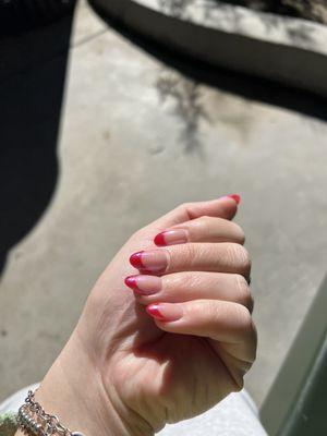 Red French Tip w/ Unicorn Chrome