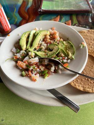 Shrimp Ceviche & tostados...so good!