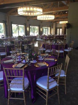 Wedding reception tables and chairs