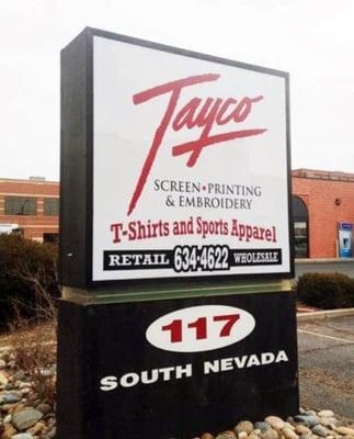 Tayco Screen Printing & Embroidery located right downtown in Colorado Springs.