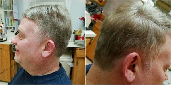 Male Haircut ... shown from two angles