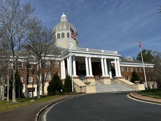 View of the outside of Roswell City Hall.