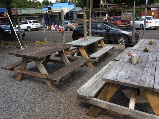 Tables to sit and relax or to enjoy your food