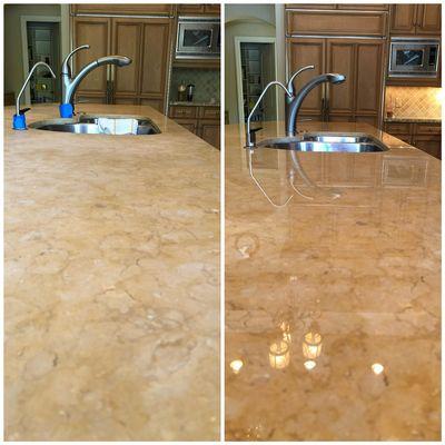 Jerusalem Stone Countertop Restoration