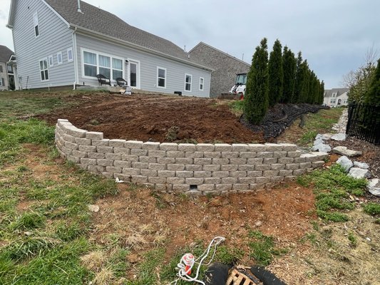 A retaining wall we built!