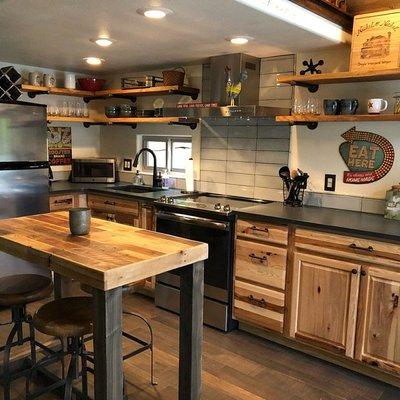 Reclaimed wood bar table