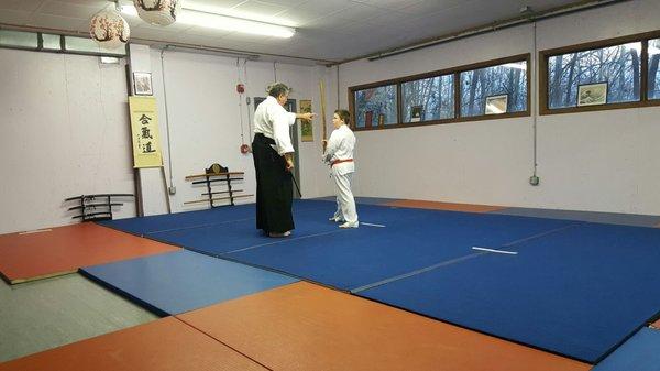 My son learning how to use the sword in aikido!