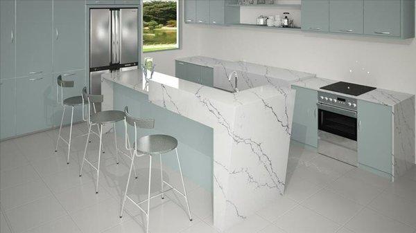 CAESARSTONE QUARTZ WITH HIGH QUALITY CABINETS.