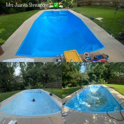 Fiberglass swimming pool resurfacing