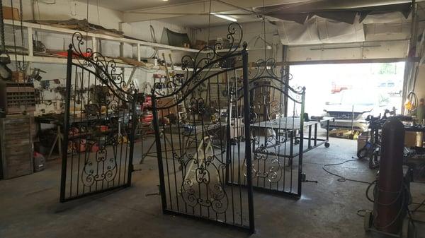 Waiting for the paint to dry on the "Bourbon St." Gates!