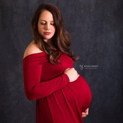 Maternity photo session - in studio; Client closet with dresses and styling provided