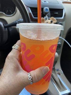 The NEW PEACH iced tea!! Surprisingly it's real good and refreshing and only 2 bucks!!