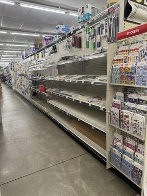 More empty shelves