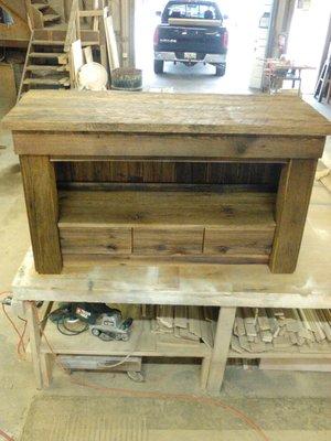 Reclaimed wood vanity