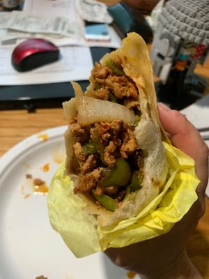 Chicken fajita burrito