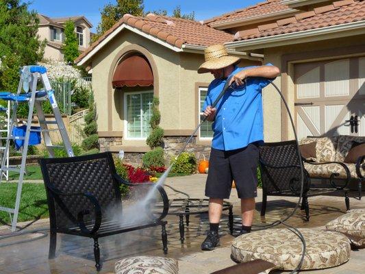 Residential Patio Furniture Washing - Residential Pressure Washing Riverside CA