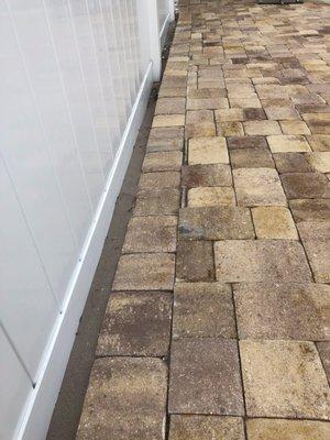 Pavers sticking up in certain areas.