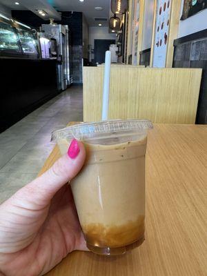 Iced dulce de leche latte