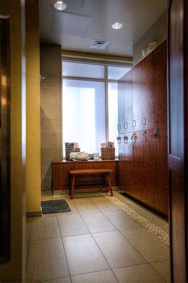 Women's Changing Area - utilize our shower, lockers and vanity area with comfort and privacy.