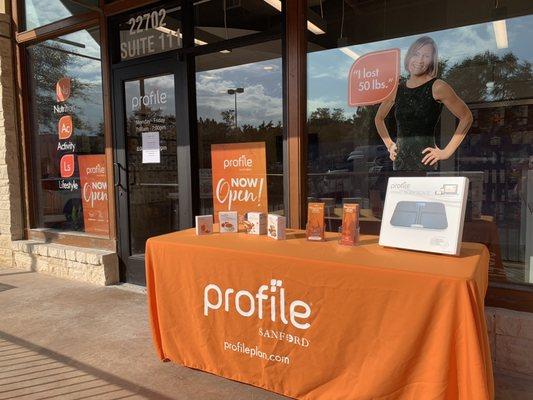 Storefront featuring our smart body scale which all members receive as a part of their membership.