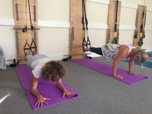 Planking with feet in TRX straps