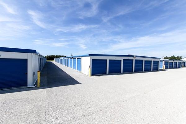 Self-storage units range in size from 5' x 5' up to 40' x 10'.