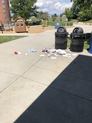 Adventure playground on Father's Day at noon. More garbage at the playground then there was people.