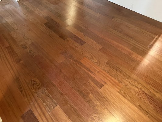 OUR TEAM INSTALLED THIS PREFINISHED ENGINEERED BRAZILIAN CHERRY FLOORING.