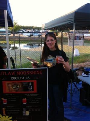 Drinking an adult beverage in my Night Ranger Shirt.